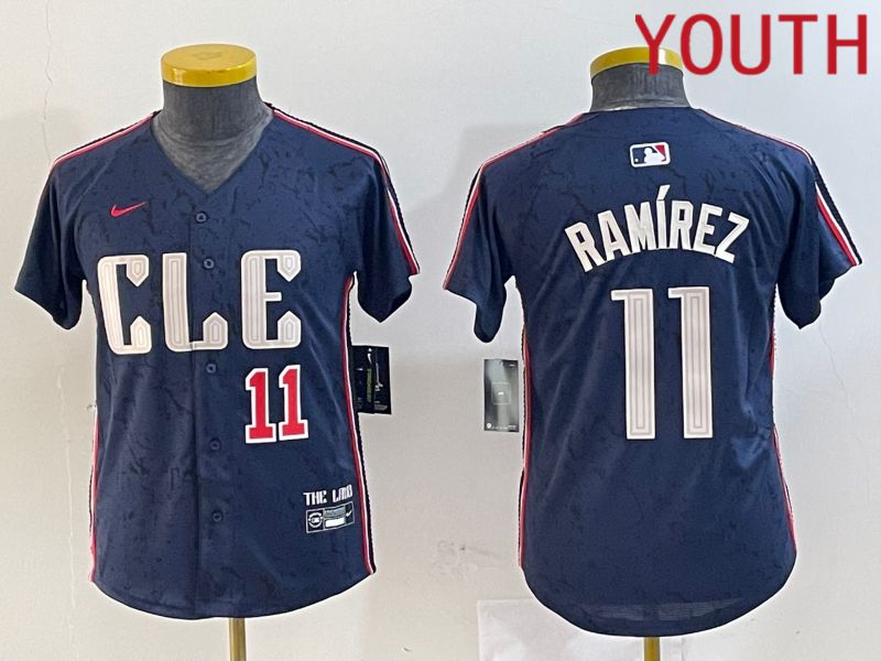Youth Cleveland Indians #11 Ramirez Blue City Edition Nike 2024 MLB Jersey style 4->youth mlb jersey->Youth Jersey